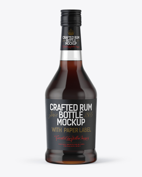 Black Rum Bottle Mockup