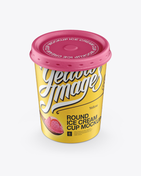 Ice Cream Cup Mockup - Front View (High-Angle Shot)