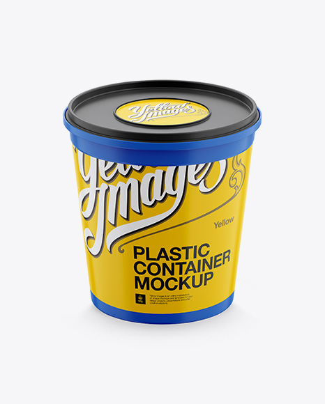 Matte Plastic Container Mockup - Front View (High-Angle Shot)