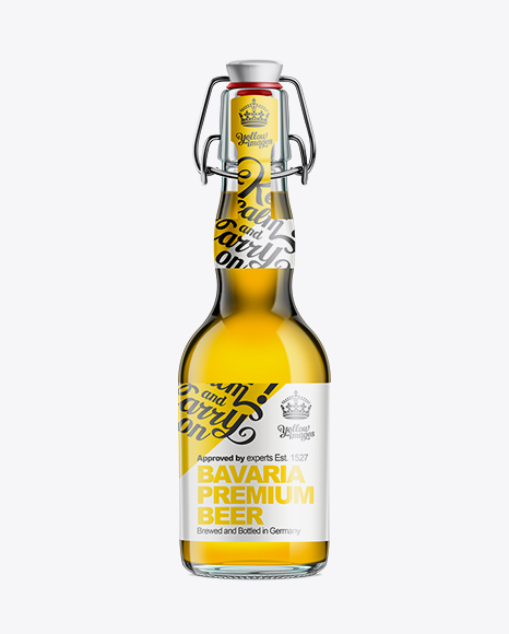 Glass Bottle with Gold Beer and Swing Top Closure 330ml