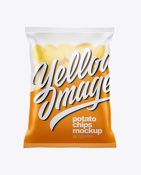 Matte Bag With Potato Chips Mockup
