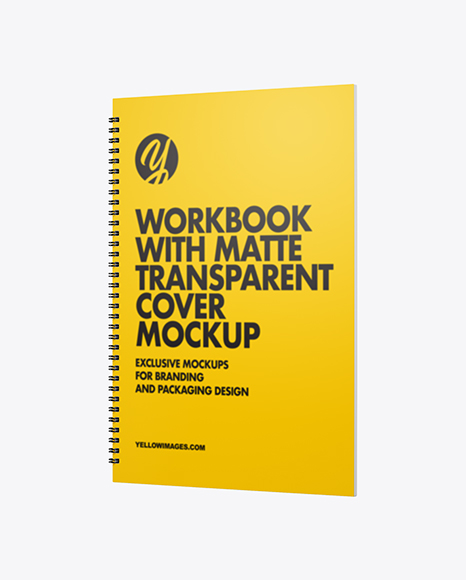 Workbook with Matte Transparent Cover Mockup