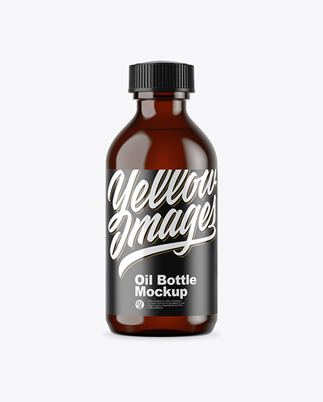 100ml Amber Glass Oil Bottle Mockup