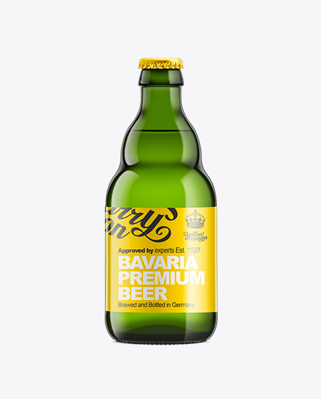 Emerald Green Bottle with Lager Beer 330ml