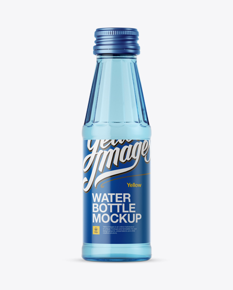 100ml Blue Glass Water Bottle Mockup