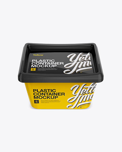 500g Glossy Butter Tub Mockup - Front View (High-Angle Shot)
