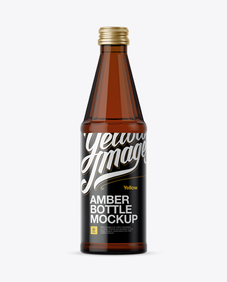 330ml Amber Glass Bottle Mockup