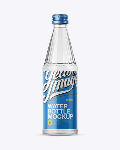 330ml Glass Water Bottle Mockup