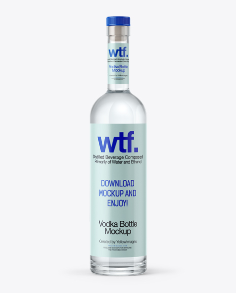 750ml Flint Glass Arizona Bottle with Vodka Mockup