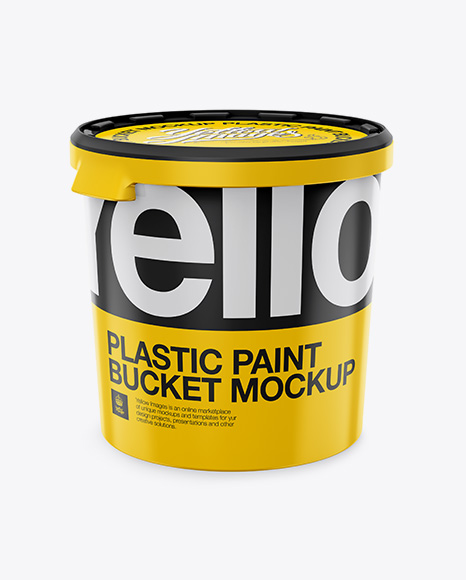 Plastic Paint Bucket Mockup - High-Angle Shot