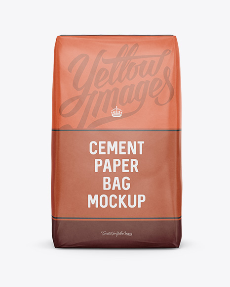 Cement Paper Bag Mockup - Front View