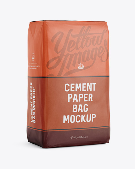 Cement Paper Bag Mockup - Halfside View