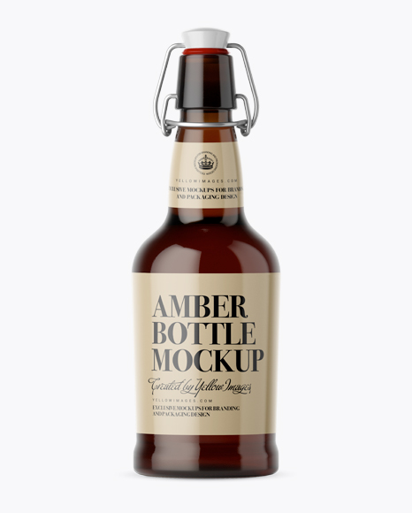 Amber Glass Beugel Bottle Mockup