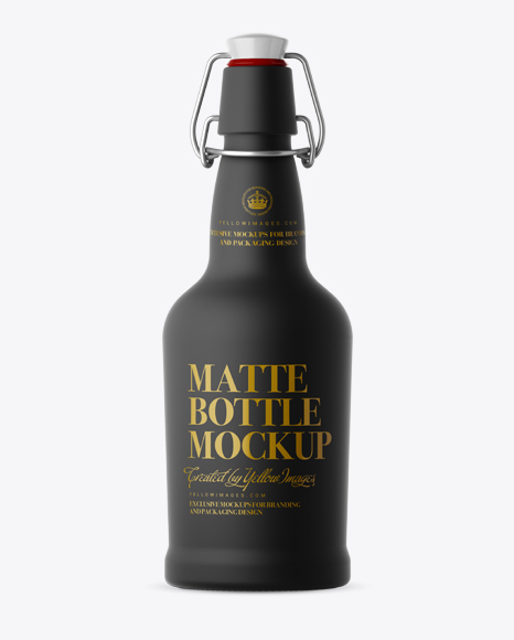 Black Matte Beugel Bottle Mockup - Front View