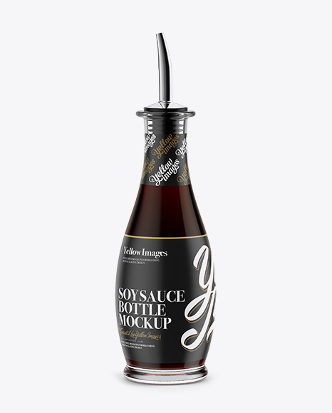 Dark Soy Sauce Glass Bottle Mockup