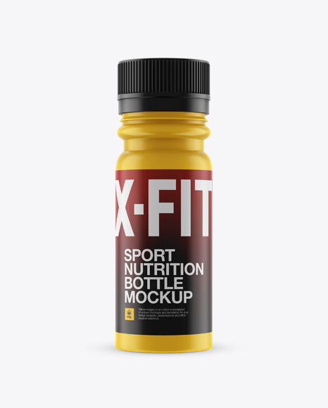 Matt Plastic Sport Nutrition Bottle Mockup - Front View