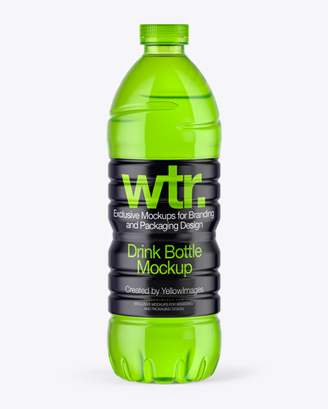 750ml Green Drink Bottle Mockup
