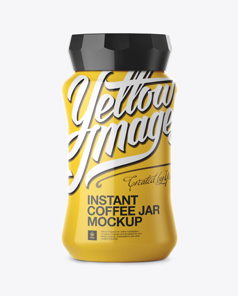 Instant Coffee Jar With Gloss Finish Mockup