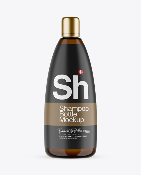 Amber Shampoo Bottle Mockup