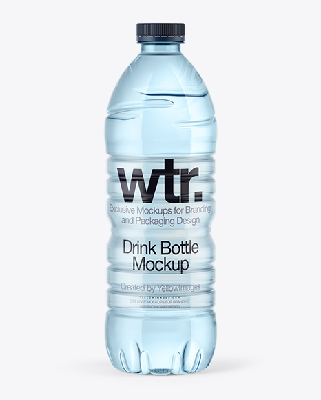 750ml Blue Water Bottle Mockup