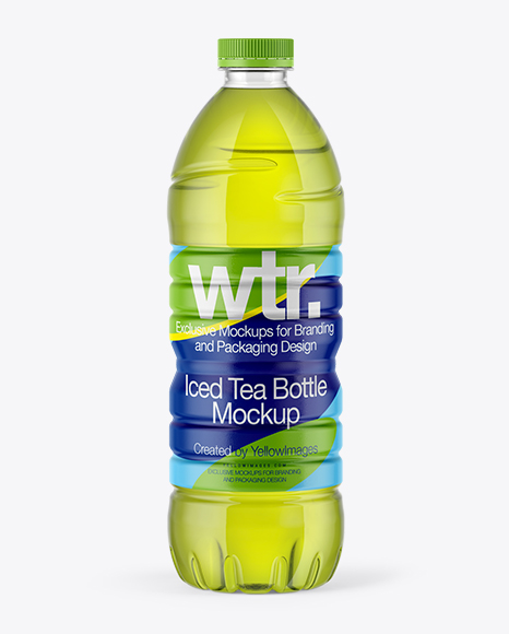 750ml Iced Green Tea Bottle Mockup