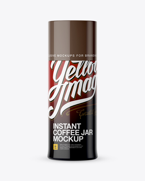Glossy Jar For Instant Coffee Mockup