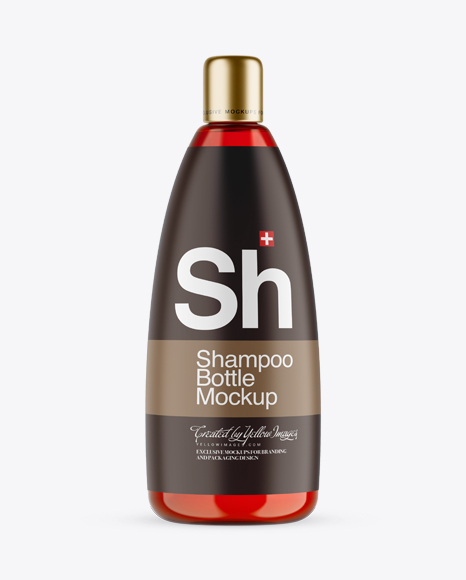 Red Glass Shampoo Bottle Mockup