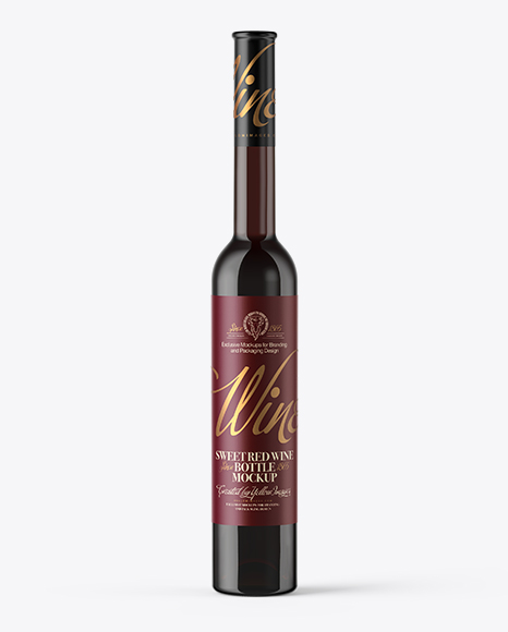 Green Glass Red Wine Bottle With Cork Mockup