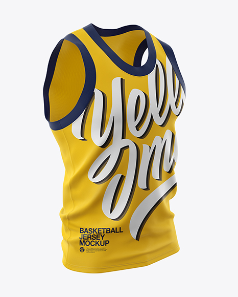 Basketball Jersey Mockup - Half Side View