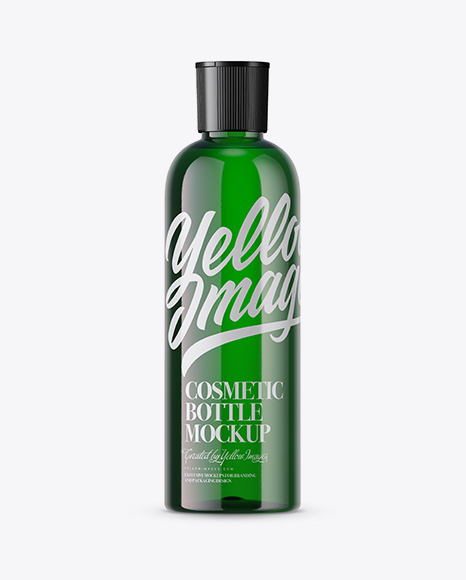 250ml PET Green Cosmetic Bottle Mockup