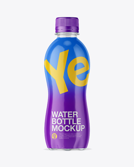 330ml PET Clear Water Bottle W/ Shrink Sleeve Mockup