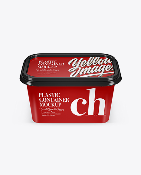Glossy Plastic Container Mockup (High-Angle Shot)