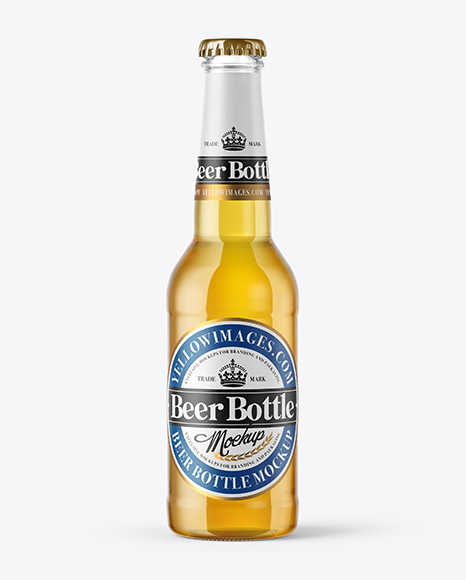 275ml Clear Glass Lager Beer Bottle Mockup
