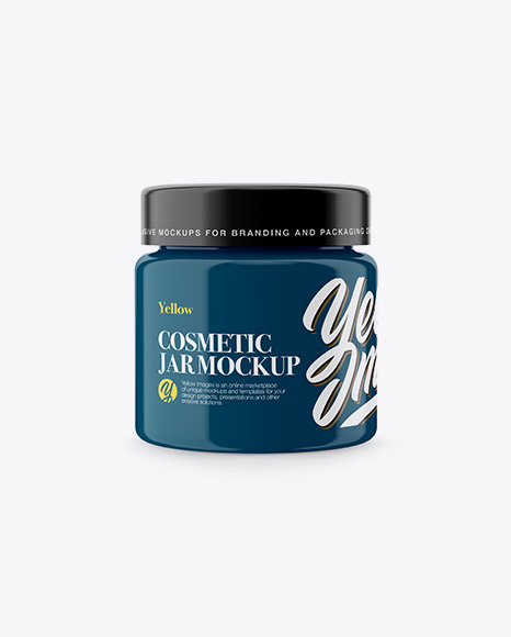 Glossy Cosmetic Jar Mockup - Front View