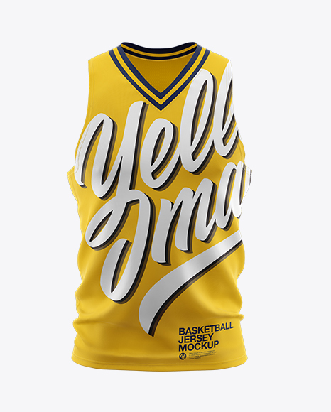 Basketball Jersey With V-Neck Mockup - Front View
