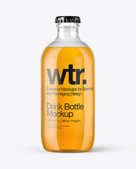 330ml Glass Bottle with Soft Drink Mockup