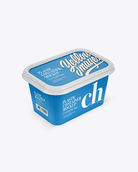 Matte Plastic Container Mockup - Half Side View