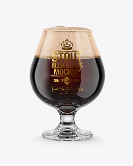 Snifter Glass With Stout Beer Mockup