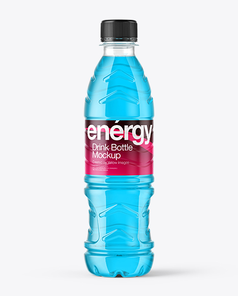 Clear Energy Drink Bottle Mockup