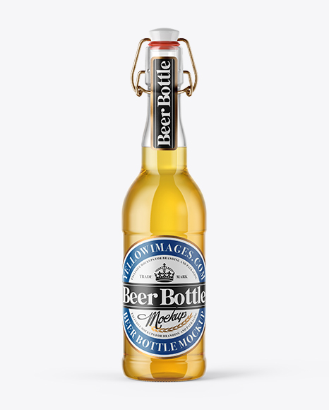 500ml Lager Beer Bottle With Swing Top Mockup