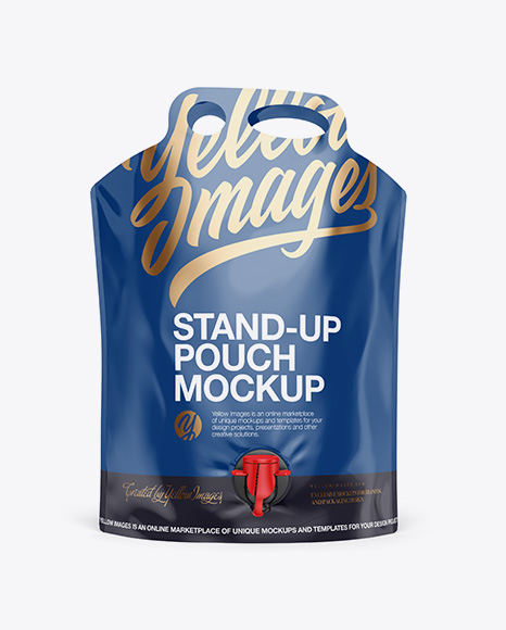 Glossy Stand-Up Pouch Mockup - Front View