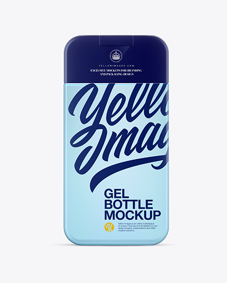 Clear Plastic Bottle With Blue Shower Gel Mockup