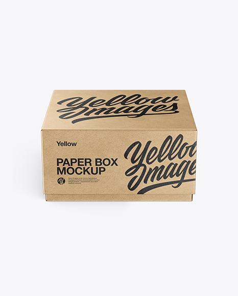 Kraft Paper Box Mockup (High-Angle Shot)