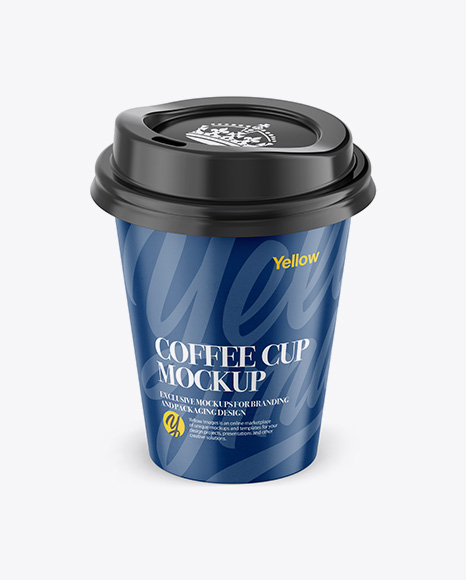 Coffee Cup Mockup - Front View (High-Angle Shot)