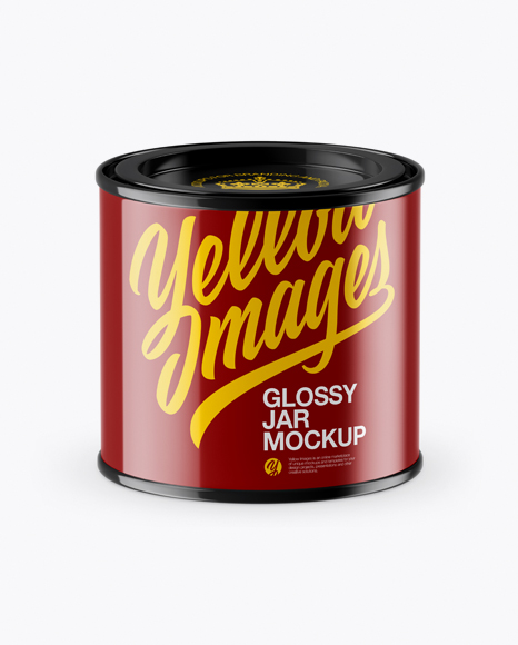 Glossy Storage Jar Mockup (High-Angle Shot)