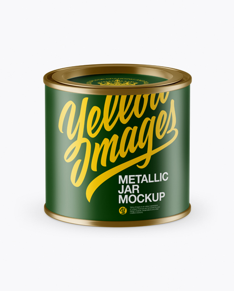 Matte Metallic Storage Jar with Paper Label Mockup (High-Angle Shot)