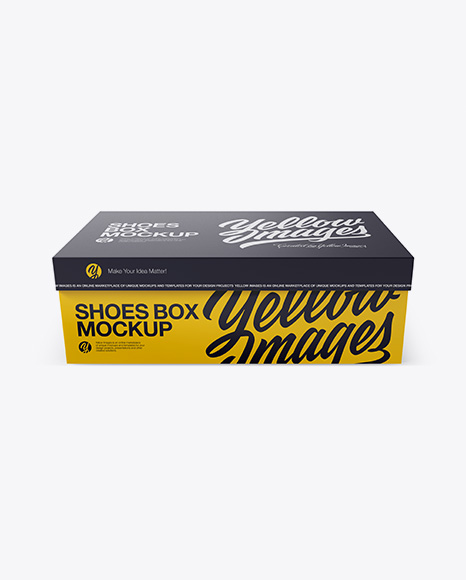 Shoes Box Mockup - Front View (High-Angle Shot)