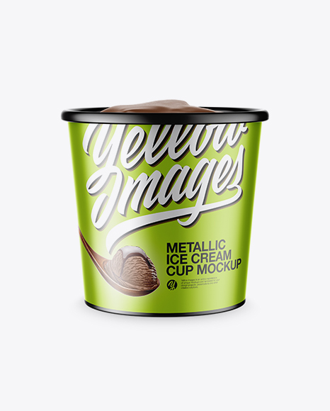 Metallic Ice Cream Cup Mockup