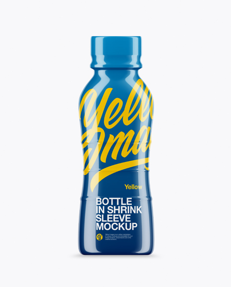 Bottle In Glossy Shrink Sleeve Mockup
