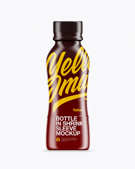 Bottle In Matte Shrink Sleeve Mockup